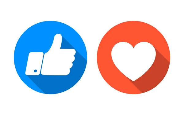 Like and heart icon set. Vector — Stock Vector