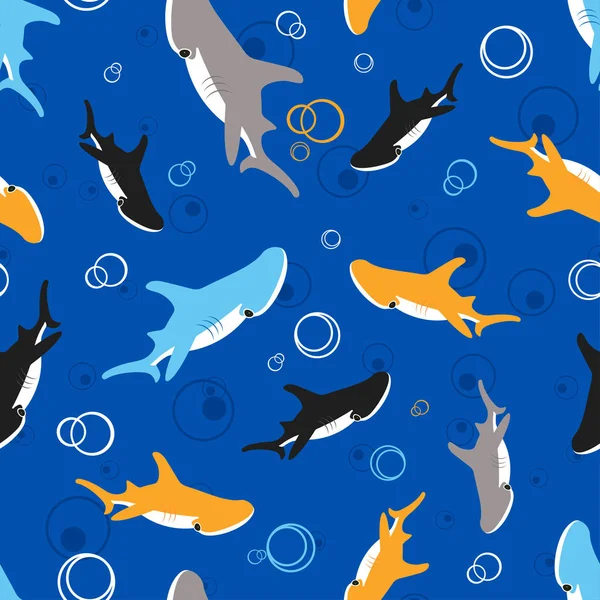 サメのハンマーとパターン — ストックベクタ