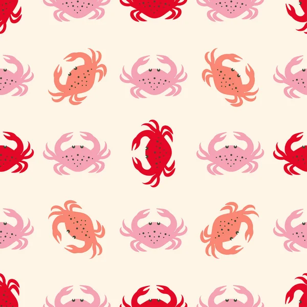 粉红色蟹图案 — 图库矢量图片
