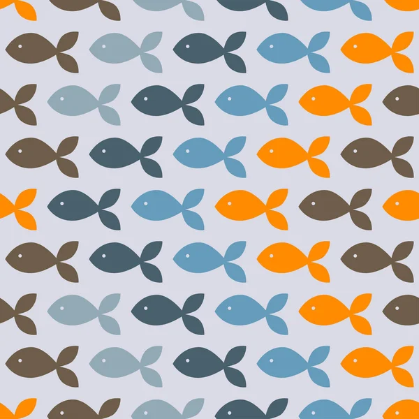 Χωρίς ραφή πρότυπο με πολύχρωμα ψάρια — Διανυσματικό Αρχείο