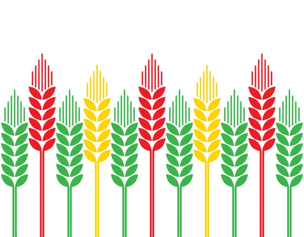 Пшеница Стилизованные Элегантные Линейные Уши Золотистый Белый Цвет Спинка Пшеницей — стоковый вектор
