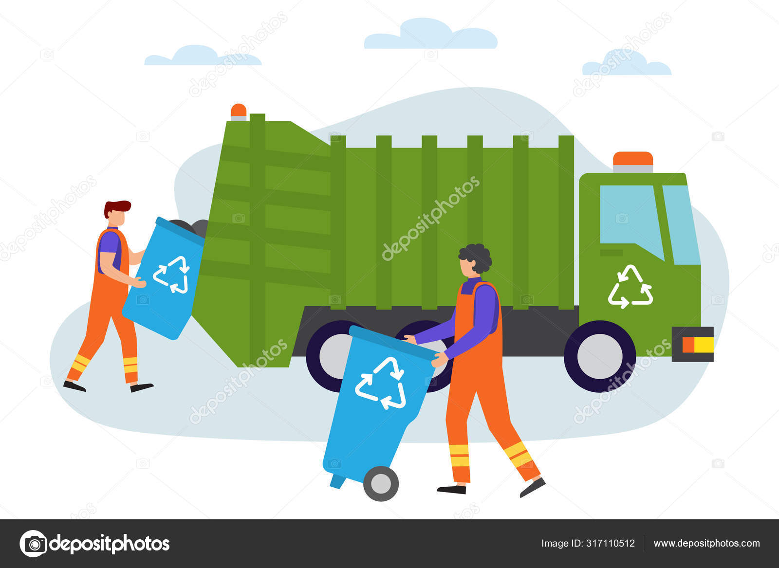 Garbage man at work. Lorry for urban waste removal service. Stock Vector Image by ©Makc76 #317110512 Garbage man at work. Lorry for urban waste removal service. Stock Vector Image by ©Makc76 #317110512