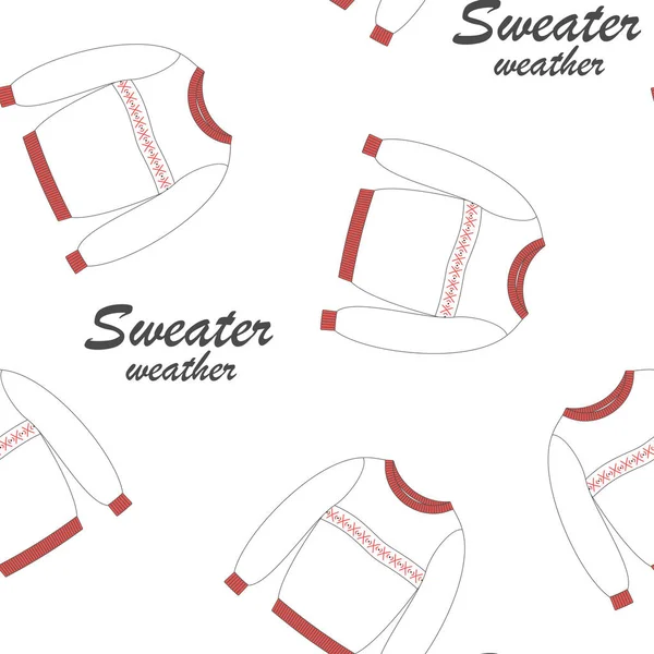 Ładny bezszwowy wzór ze swetrami — Wektor stockowy