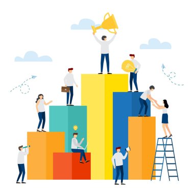 Piyasanın zirvesi, iş başarısı. Vektör