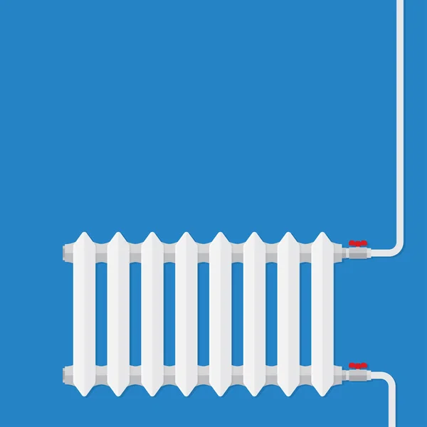 Radiador de aquecimento. Sistema de aquecimento retrô . — Vetor de Stock