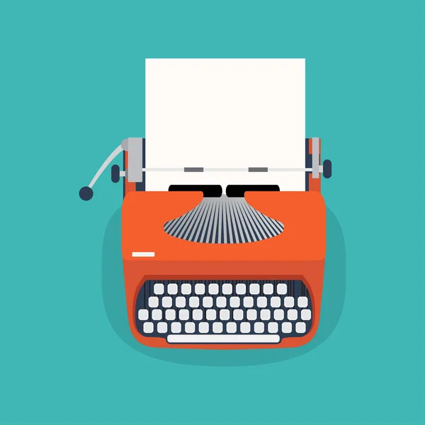 Ретро пишущая машинка и лист бумаги — стоковый вектор