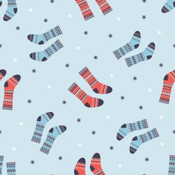 Vintermönster med varma strumpor — Stock vektor