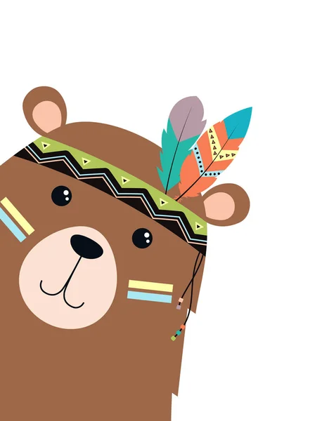 Bonito urso tribal isolado —  Vetores de Stock