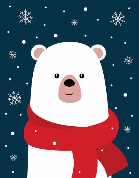 Linda tarjeta de invierno con oso — Archivo Imágenes Vectoriales