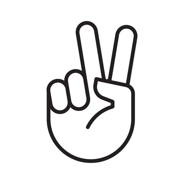 Hand visar seger tecken ikon. — Stock vektor