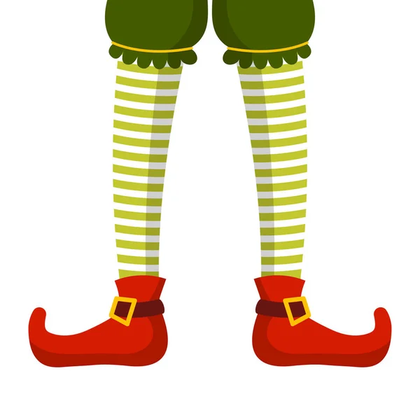 Christmas Elf legs in striped stockings — Stock Vector