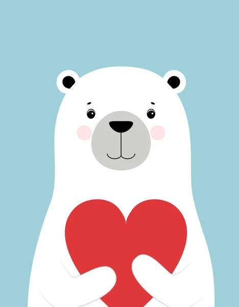 Ημέρα του Αγίου Βαλεντίνου κάρτα με αρκούδα — Διανυσματικό Αρχείο