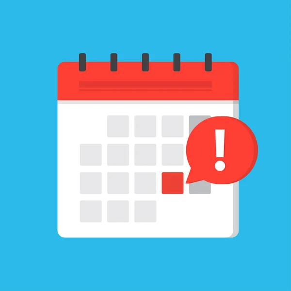 Calendar deadline or event reminder notification — Stock Vector