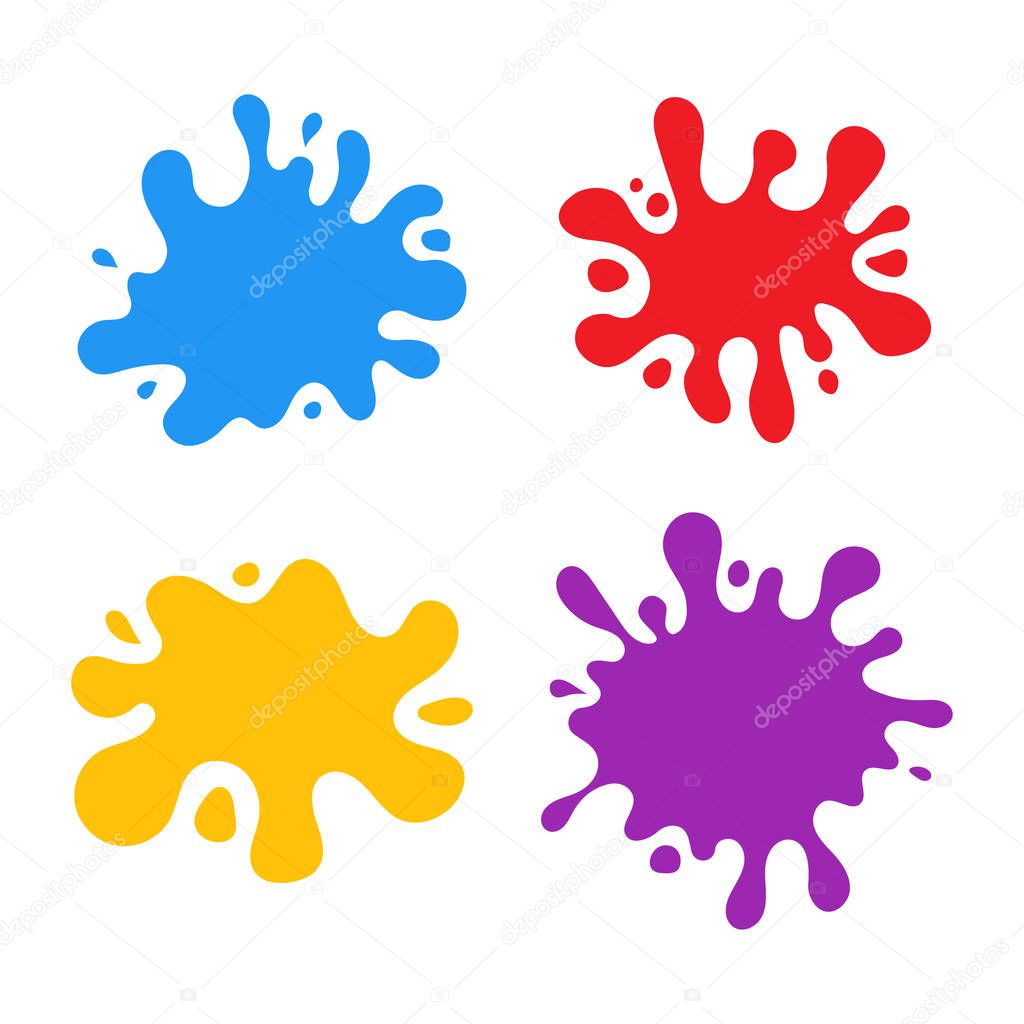 Colored blots on the white background