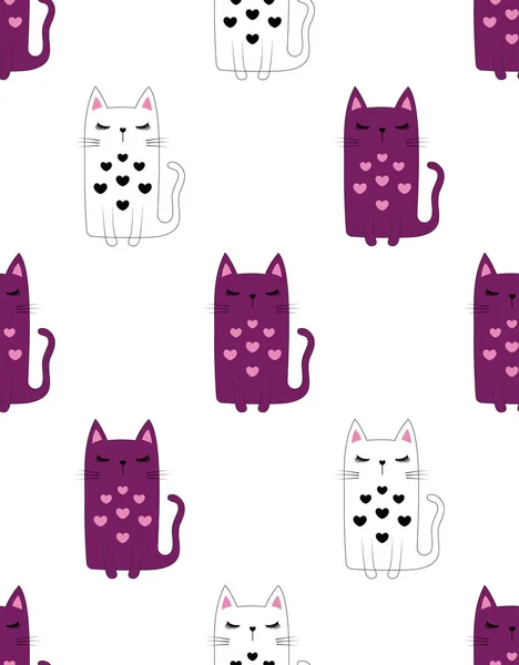 Cute kitty pattern — Stock Vector