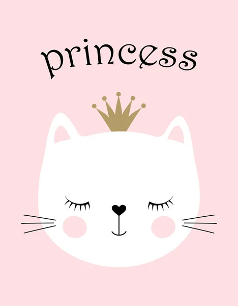 Roztomilý princezna kočka — Stockový vektor
