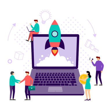 Yeni bir iş kurma kavramı, genç ve gelişmekte olan bir şirket.