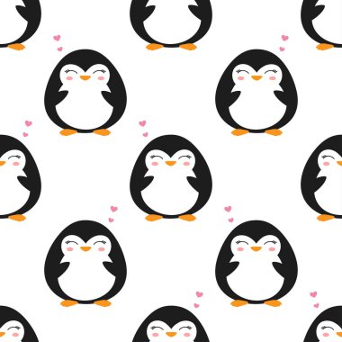 Kusursuz desenli penguen izole, Sevgililer Günü