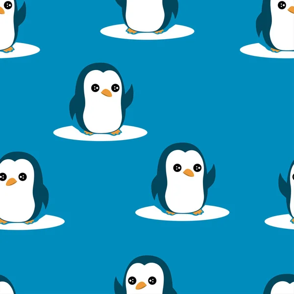 Sömlös mönster pingvin isolerad, pingvin medvetenhet dag — Stock vektor