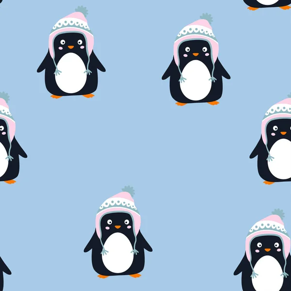 Patrón sin costuras pingüino aislado, día de la conciencia del pingüino — Archivo Imágenes Vectoriales