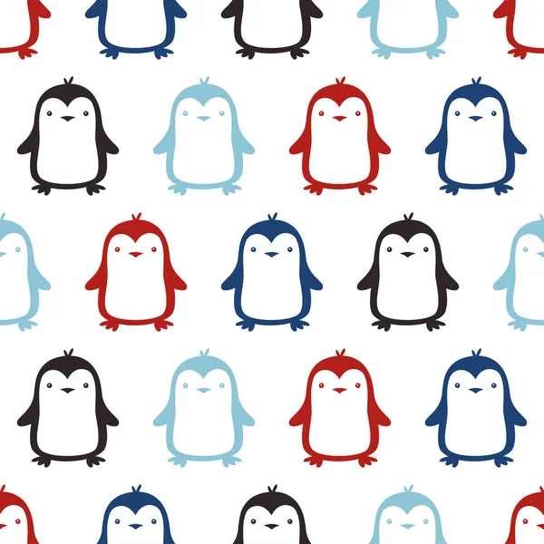 かわいいペンギンのシームレス パターン — ストックベクタ