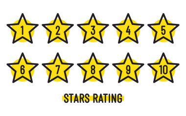 Star rating minimal design black line. Feedback concept