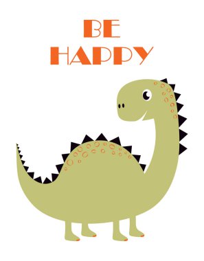 cute funny dinosaur isolated