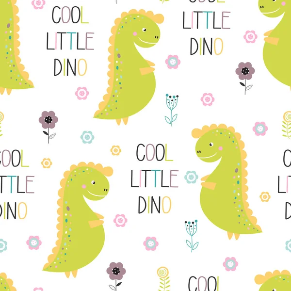 Cute dino seamless pattern — 图库矢量图片