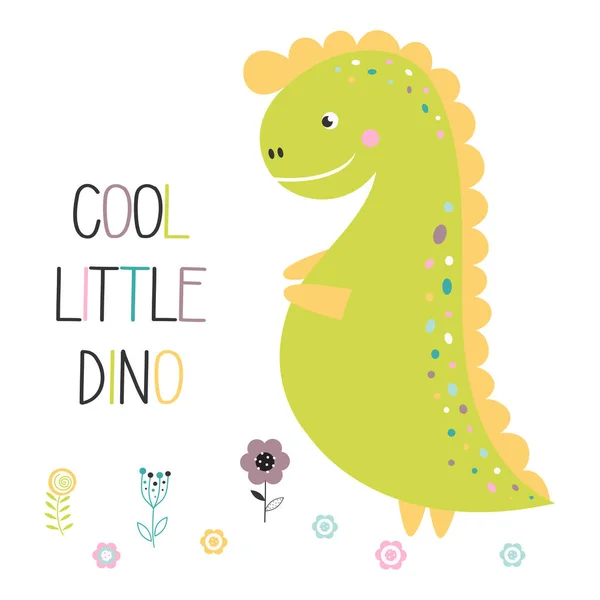 Cute funny dinosaur isolated — Stock vektor