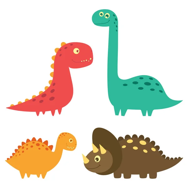 Set of cute dinosaurs design — 图库矢量图片