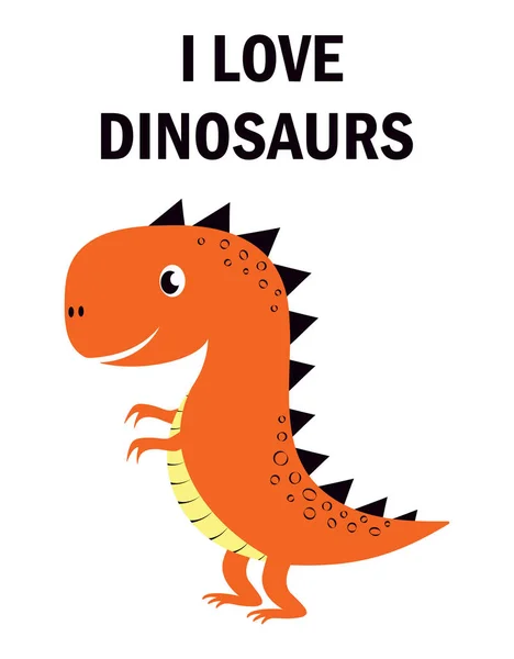 Mignon drôle dinosaure isolé — Image vectorielle