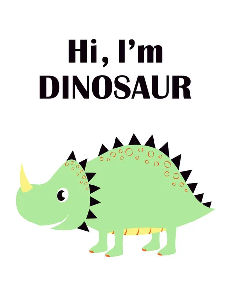 Χαριτωμένο αστείο δεινόσαυρος απομονωμένο — Διανυσματικό Αρχείο
