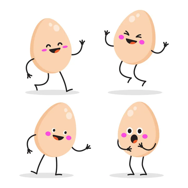 Set of cute smiling Easter eggs. — Stock Vector