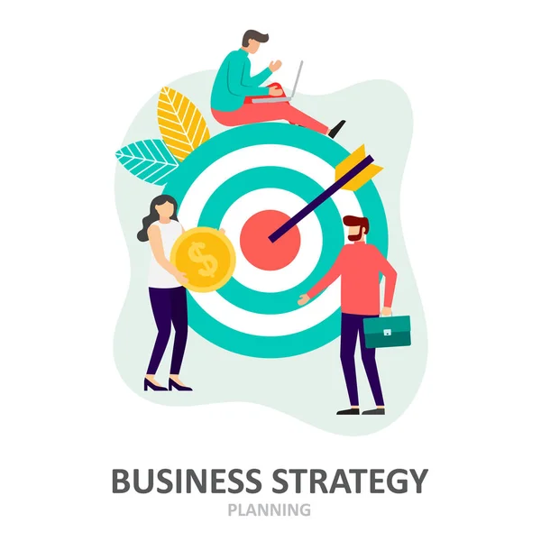 Strategia Biznesowa Koncepcja Planowania Rozwiązania Biznesmeni Ilustracja Wektora — Wektor stockowy