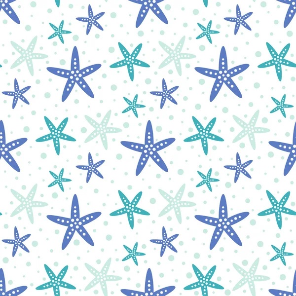 Seamless Pattern Cute Starfish Scandinavian Style White Background Cute Baby — стоковый вектор