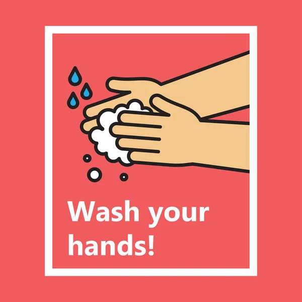 Wash Your Hands Icon Vector Illustration Health Care — Stock Vector