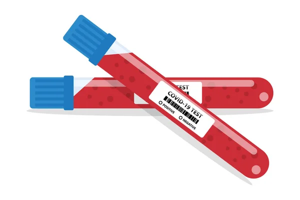 Tube Prélèvement Sanguin Pour Covid Test Coronavirus Coronavirus Covid Test — Image vectorielle