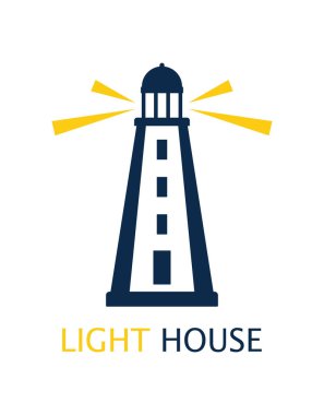 Beyaz arka planda izole edilmiş şirin deniz fenerli kart, deniz izi.