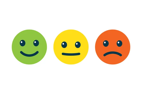 Шкала Зворотного Язку Емоції Обличчя Позитивні Негативні Нейтральні Вирази Поганий — стоковий вектор