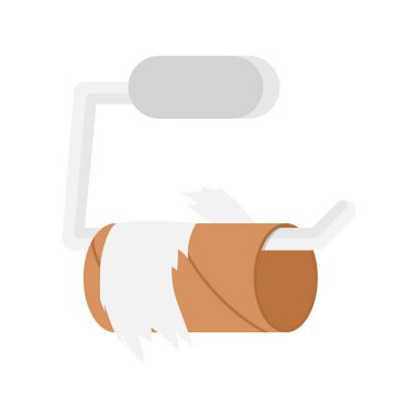 Empty toilet paper roll and metal holder. hygiene icon of no clean toilet paper in bathroom. Vector illustration isolated in white background clipart