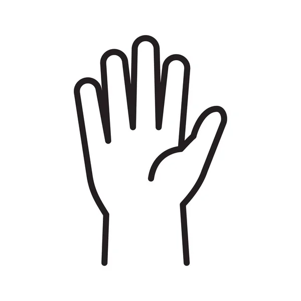 Пять Пальцев Плоская Икона Рука Махание Приветствие Векторная Иллюстрация Выделенная — стоковый вектор