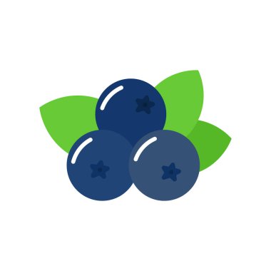 Yeşil yapraklı yabanmersini. Beyaz arkaplanda izole edilmiş vektör illüstrasyonu