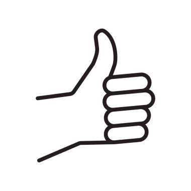 İkon gibi bir el. Baş parmak hareketi yapıyorum. Vektör illüstrasyonu beyaz arkaplanda izole edildi