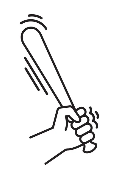 Batte Baseball Main Illustration Vectorielle Isolée Sur Fond Blanc — Image vectorielle
