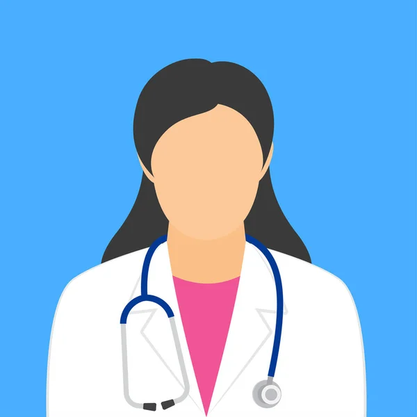 Kobieca Ikona Lekarza Kobieta Lekarz Glifem Stetoskopowym Ilustracja Wektora Izolacja — Wektor stockowy