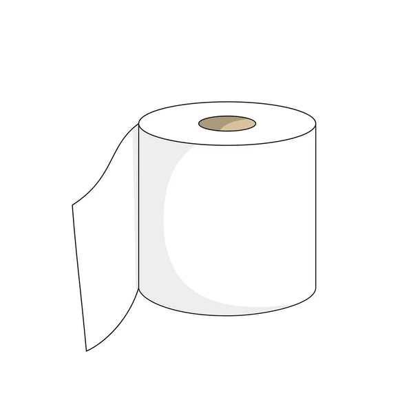 Beyaz Arka Planda Izole Edilmiş Çizgi Film Tuvalet Kağıdı Vektör — Stok Vektör