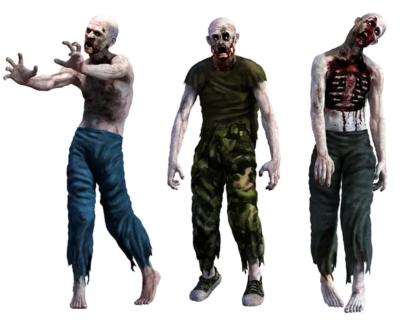 Zombies 3D illustration — Stock fotografie