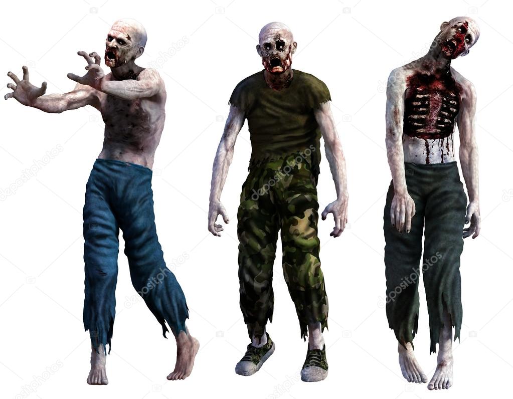 Zombies 3D illustration