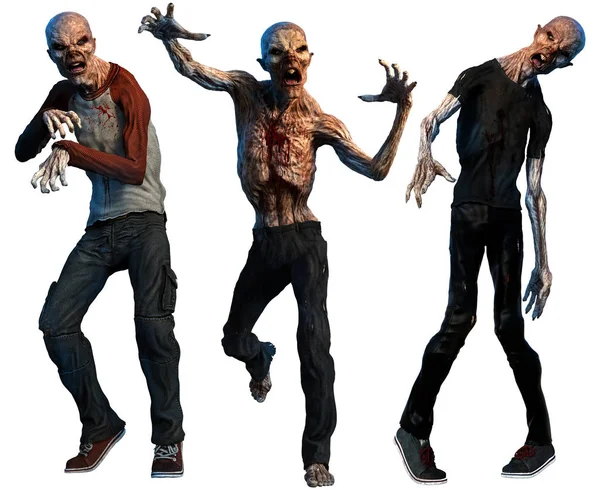 Zombies 3D illustration — Zdjęcie stockowe