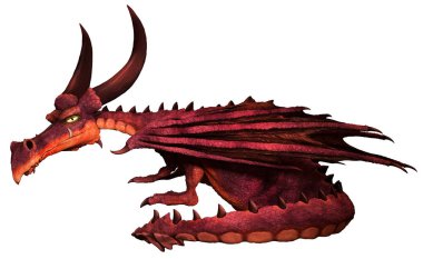 Çizgi film dragon 3d çizim